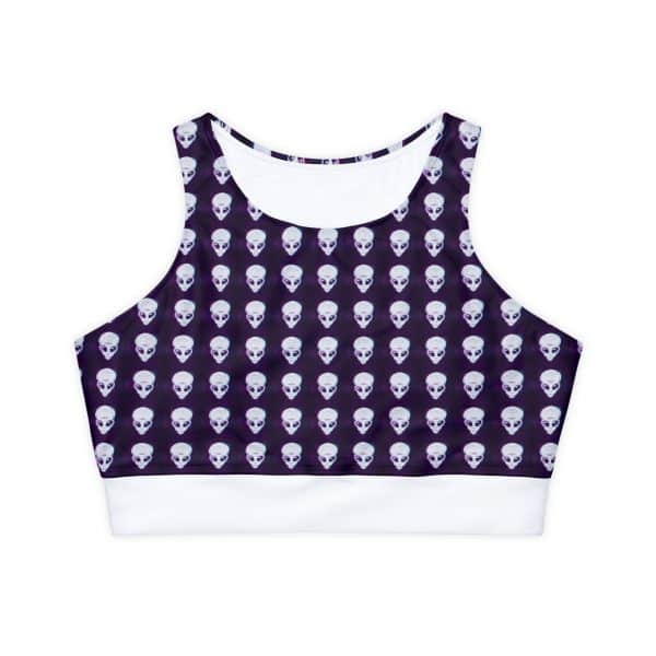 Fully Lined, Padded Sports Bra (AOP) Alien